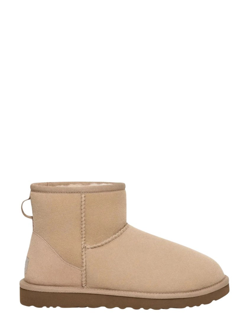 Ugg Beige Plush Lined Suede Ankle Boots