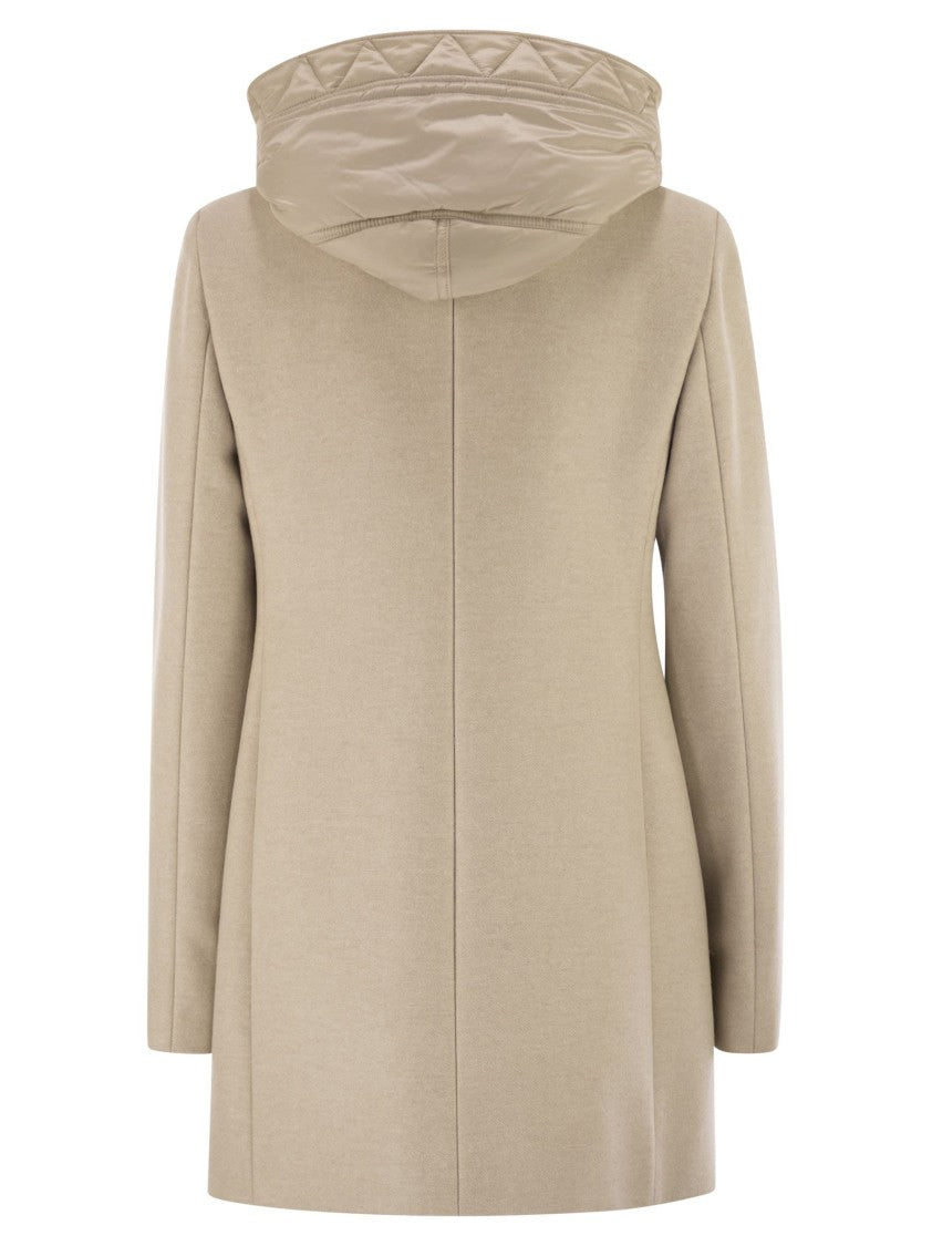 Fay Toggle Coat In Mélange Wool Cloth