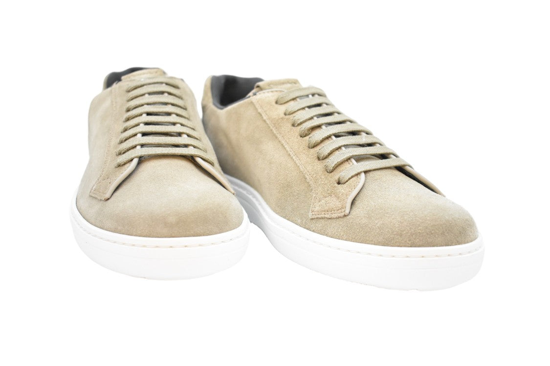 Church's Beige Suede Low-Top Lace-Up Stone Shoes