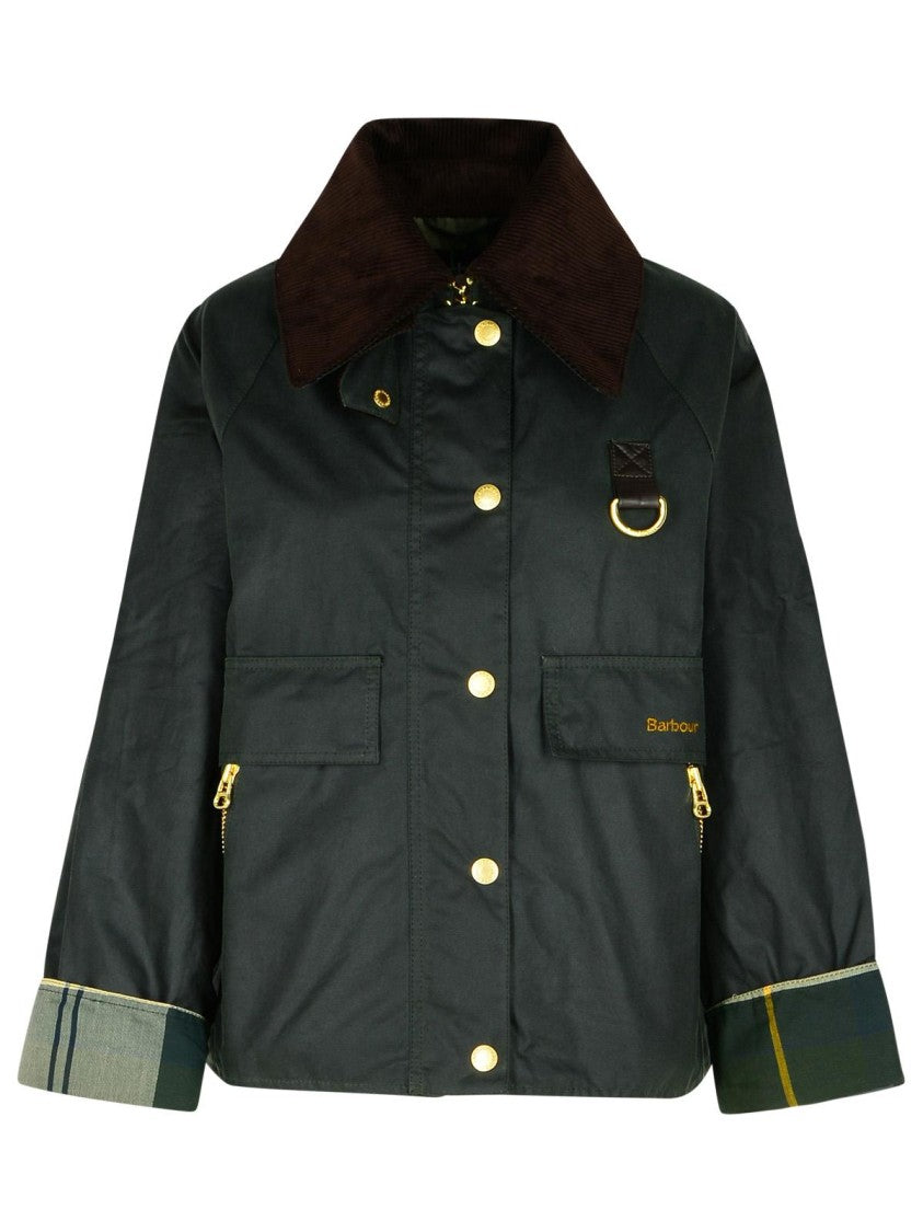 Barbour Catton' Green Waxed Cotton Jacket
