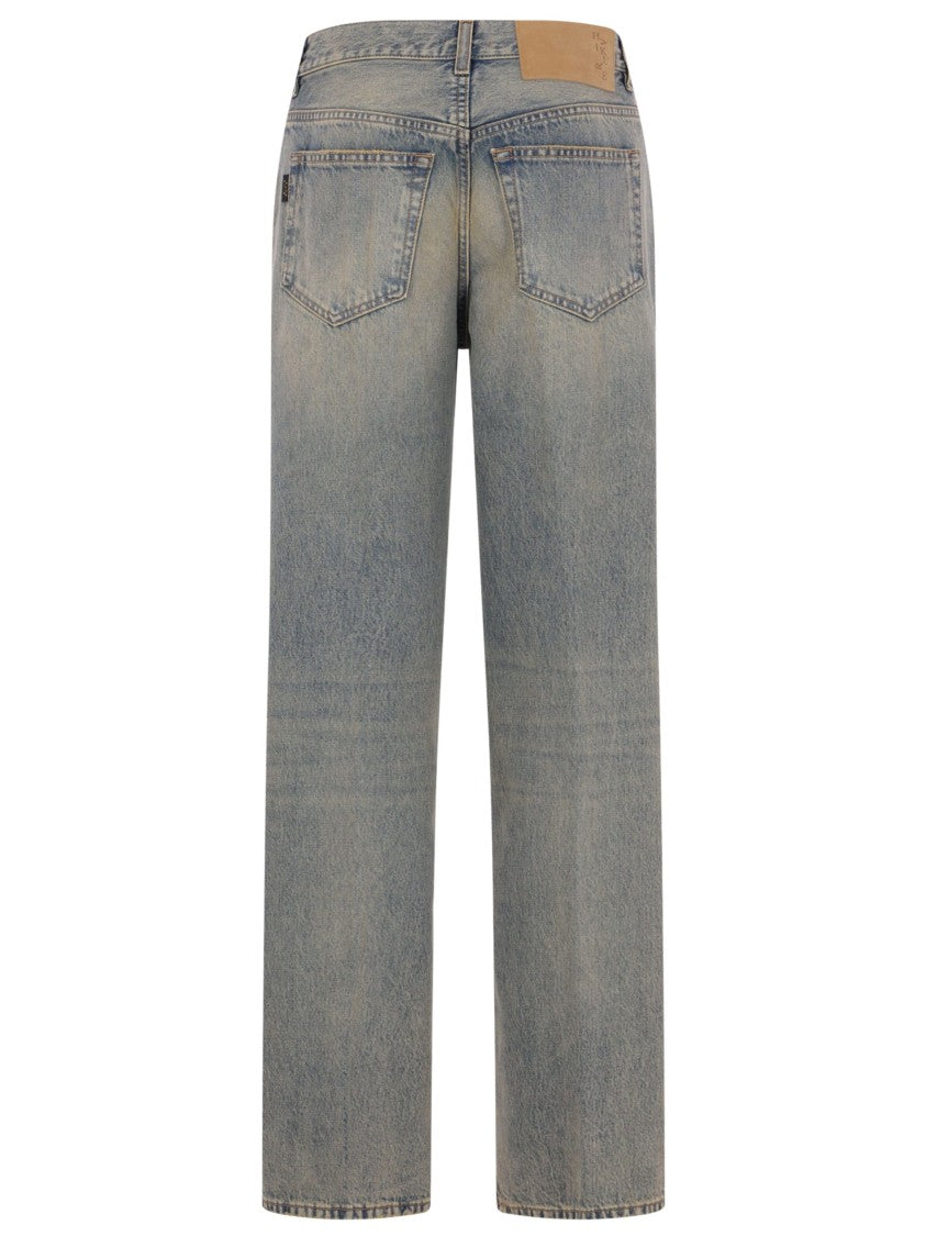 Haikure Light Blue Wide Straight Denim Jeans