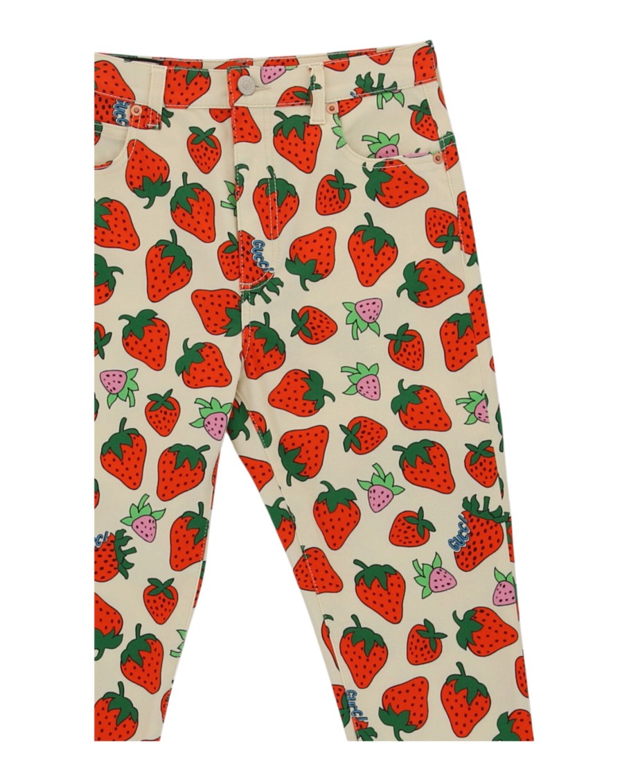 Gucci Strawberry Cotton Skinny Pant