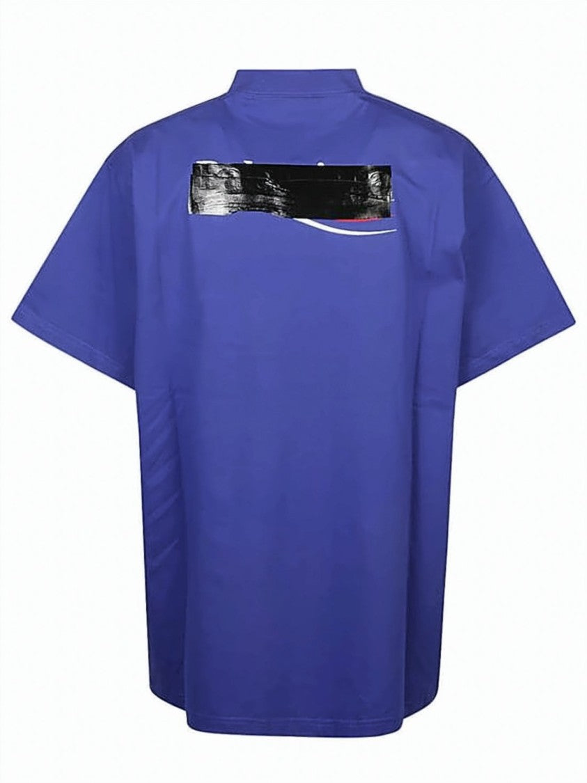 Balenciaga Boxy Fit Graphic Print T-Shirt In Vibrant Blue