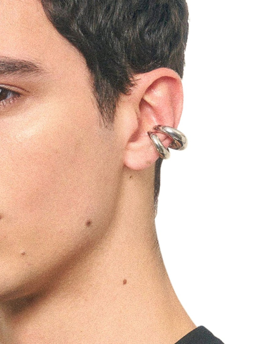 Panconesi Twisted Double-Loop Silver Ear Cuff