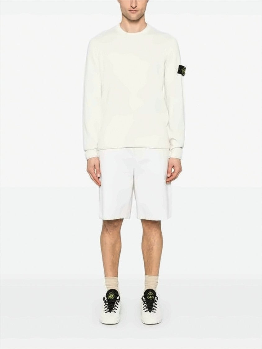Stone Island Long-Sleeved White Sweater