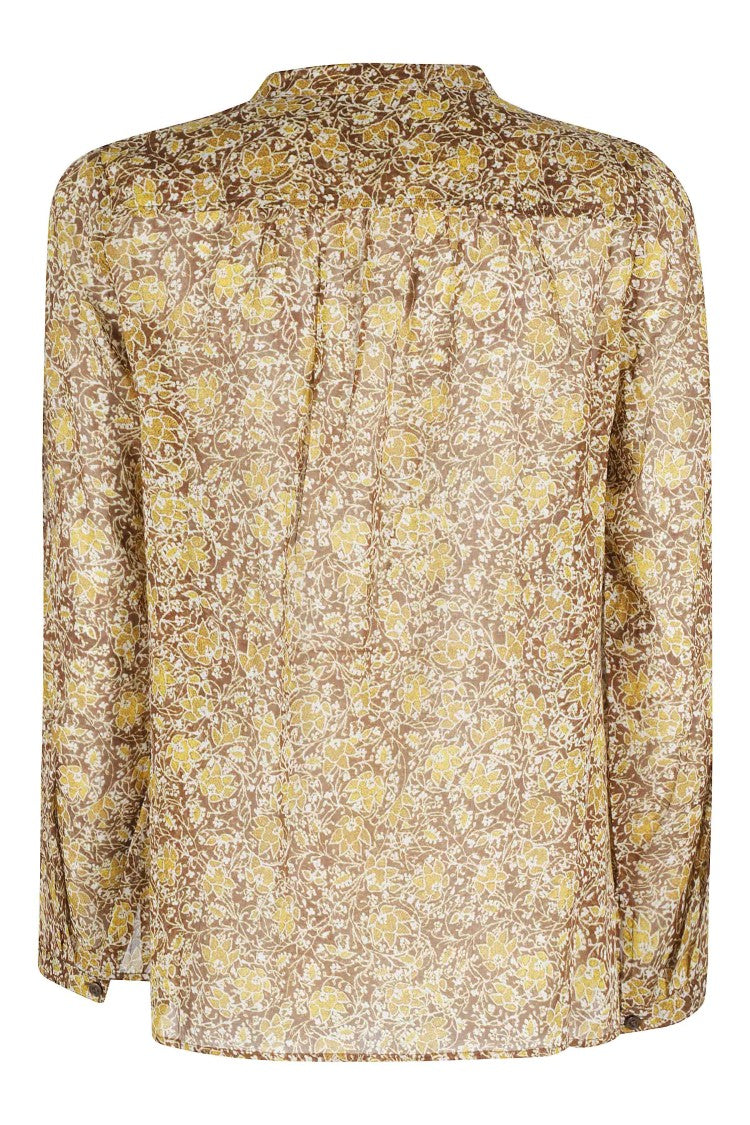 Isabel Marant Étoile Khaki Maria Gb Floral Printed Button-Down Cotton Blouse