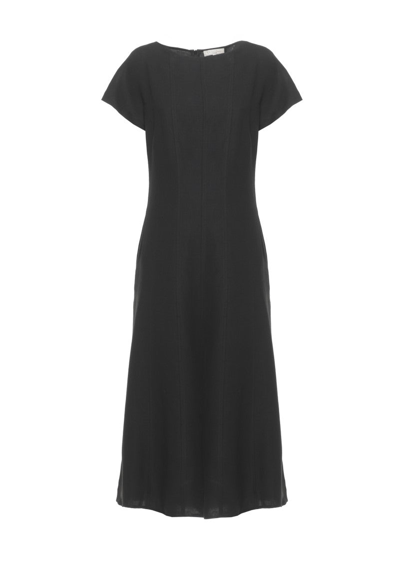 Antonelli Firenze Flowing Maxi Dress With Subtle Vertical Seam Detailing
