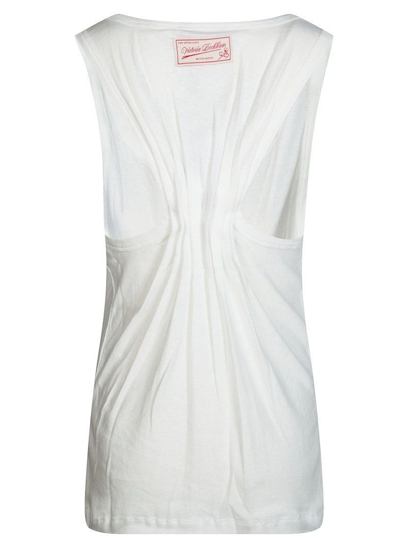 Victoria Beckham Fitted Keyhole Cutout Tank Top