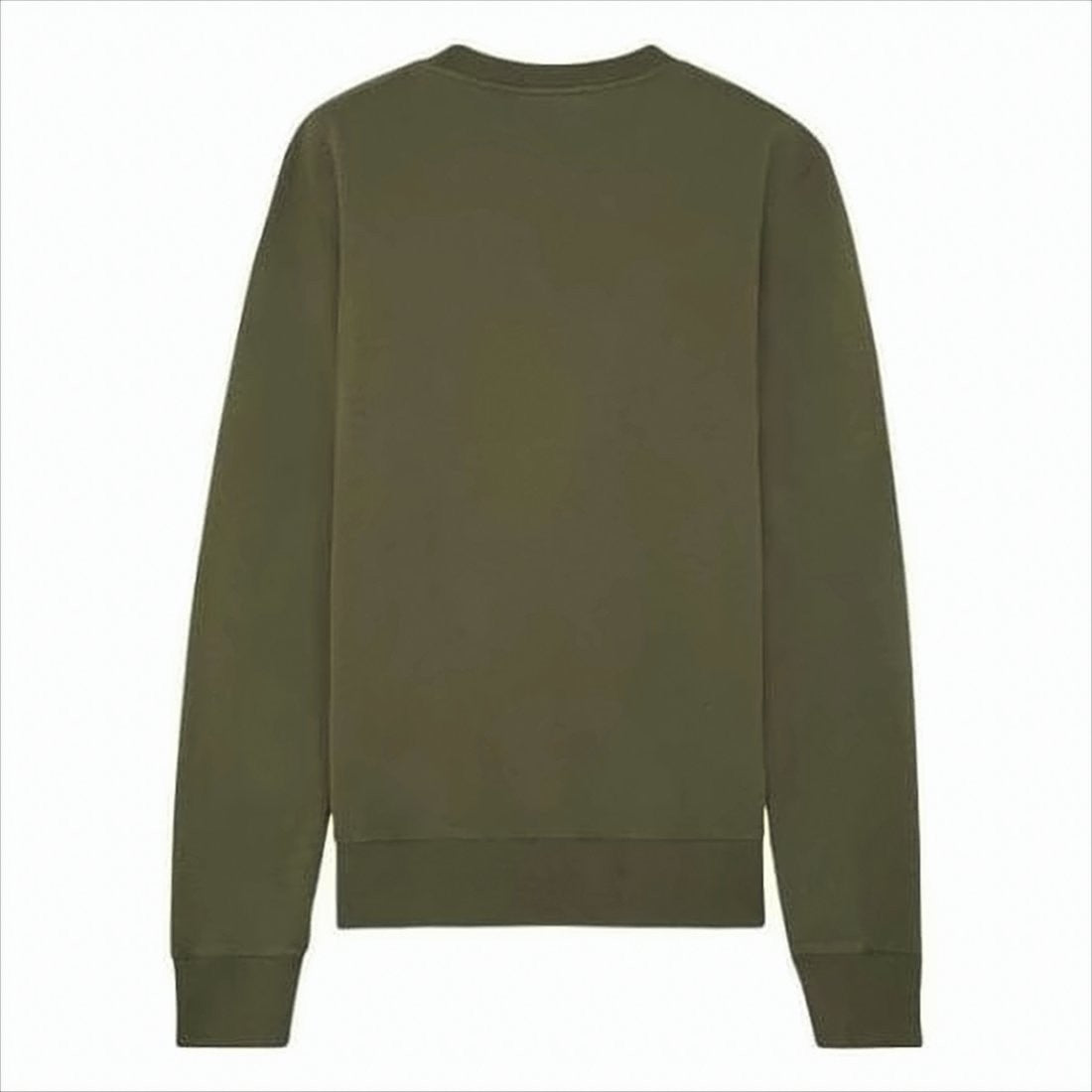 Maison Kitsuné Minimalist Olive Green Long-Sleeve Crewneck Sweatshirt