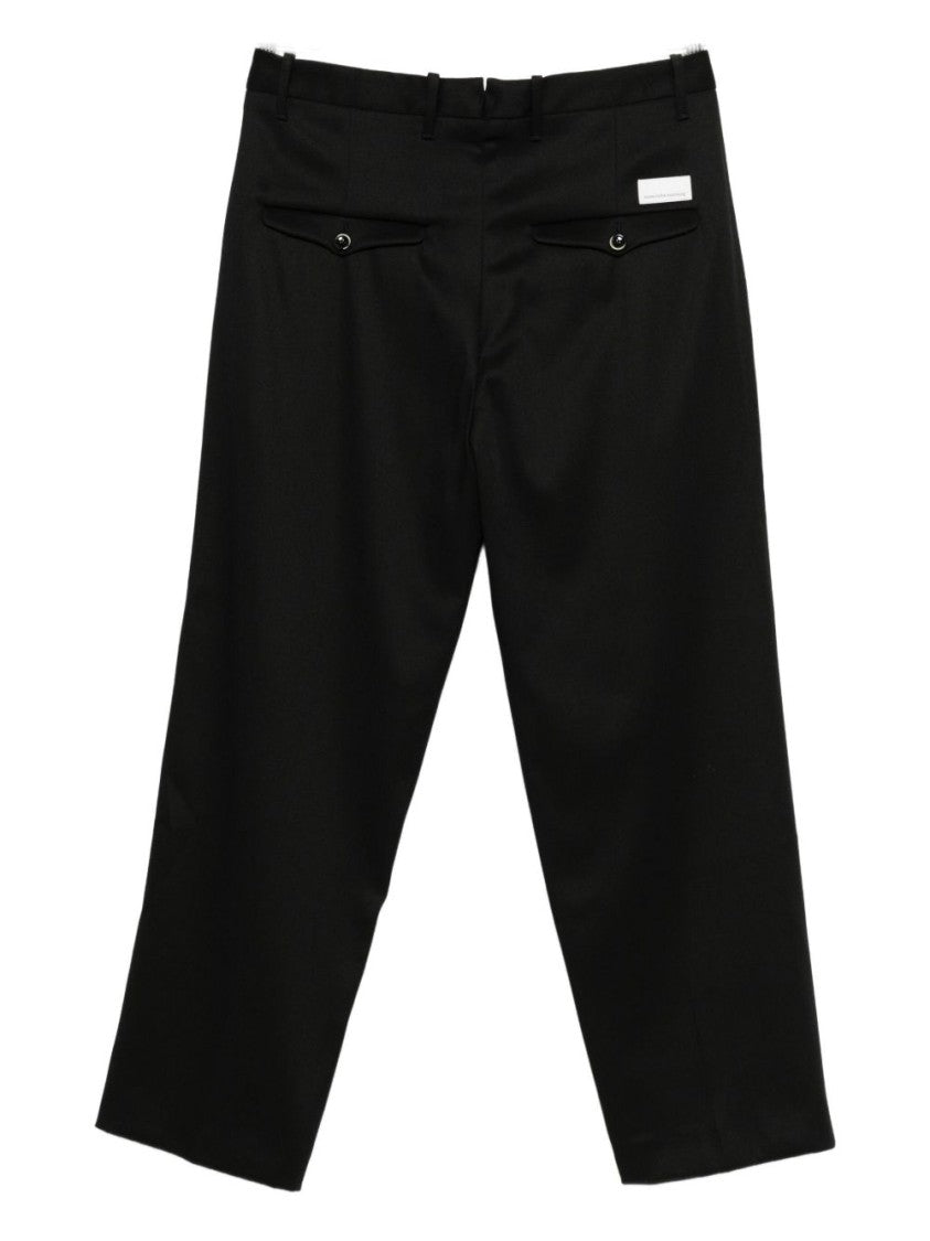 Nine In The Morning Tailored Black Trousers With Front Pleats