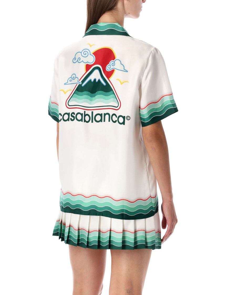 Casablanca Multicolour Montagne Ondulée Silk Short-Sleeve Shirt