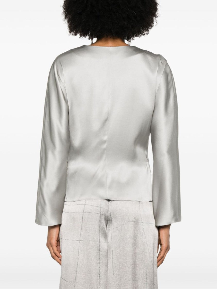 Giorgio Armani Wrap Design Shirt With Draped Detailing