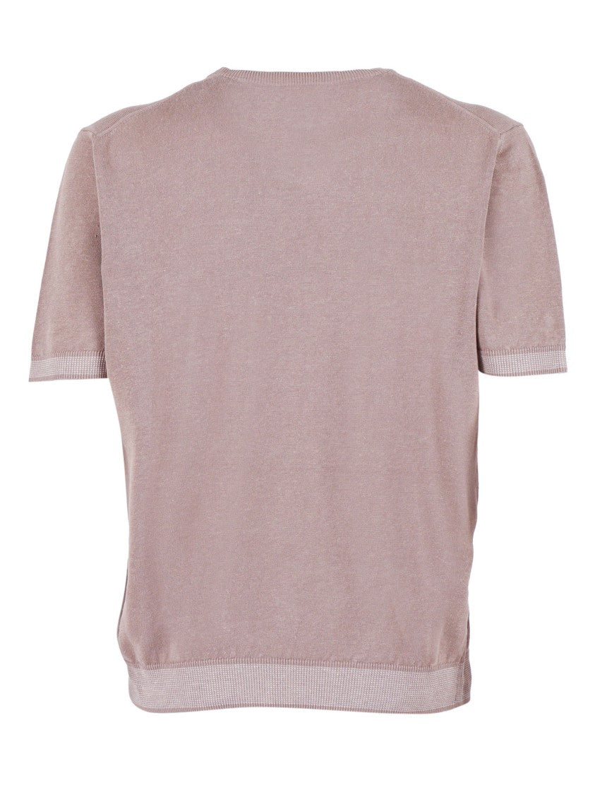 Peserico Short Sleeve Ribbed Crew Sweater