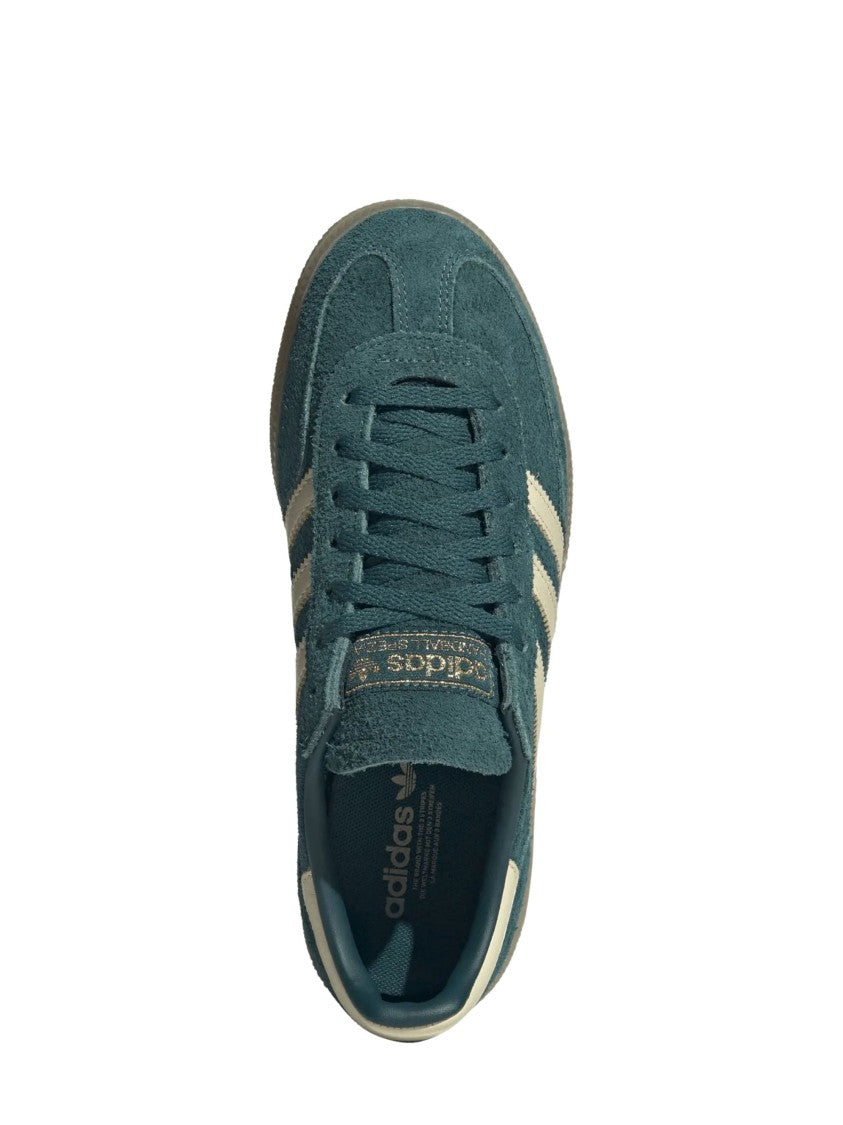 Adidas Low-Top Sneaker With Textured Suede Upper And Gold Accents
