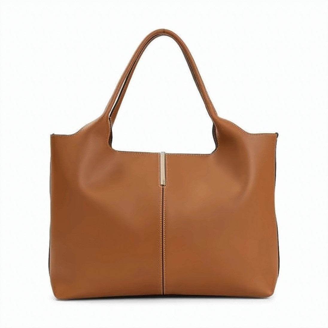 Tod's Structured Calf Leather Tote Bag With Metallic Accent