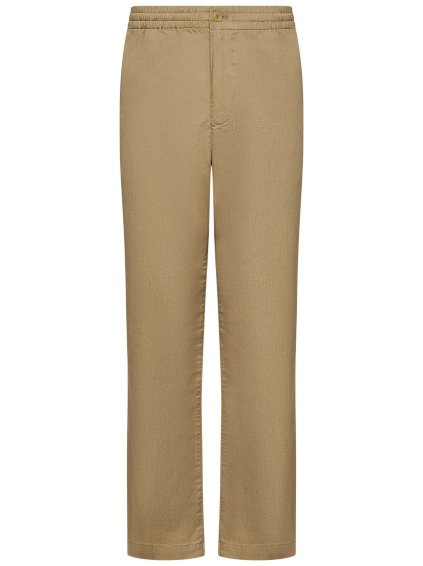 Lacoste Beige Chino Trousers With Unique Crocodile Embroidery