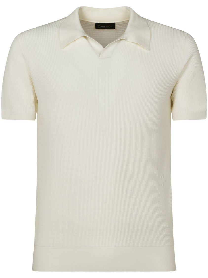 Roberto Collina Textured Ribbed Polo Shirt