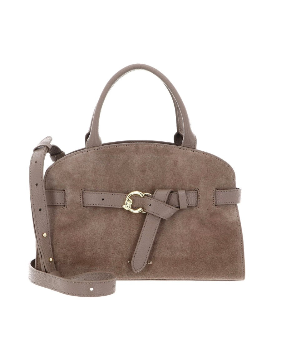 Coccinelle Structured Suede Handbag With Removable Shoulder Strap