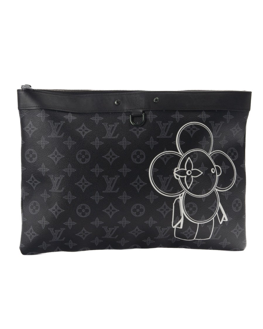 Louis Vuitton Black Monogram Eclipse Apollo Vivienne Gm Canvas Clutch