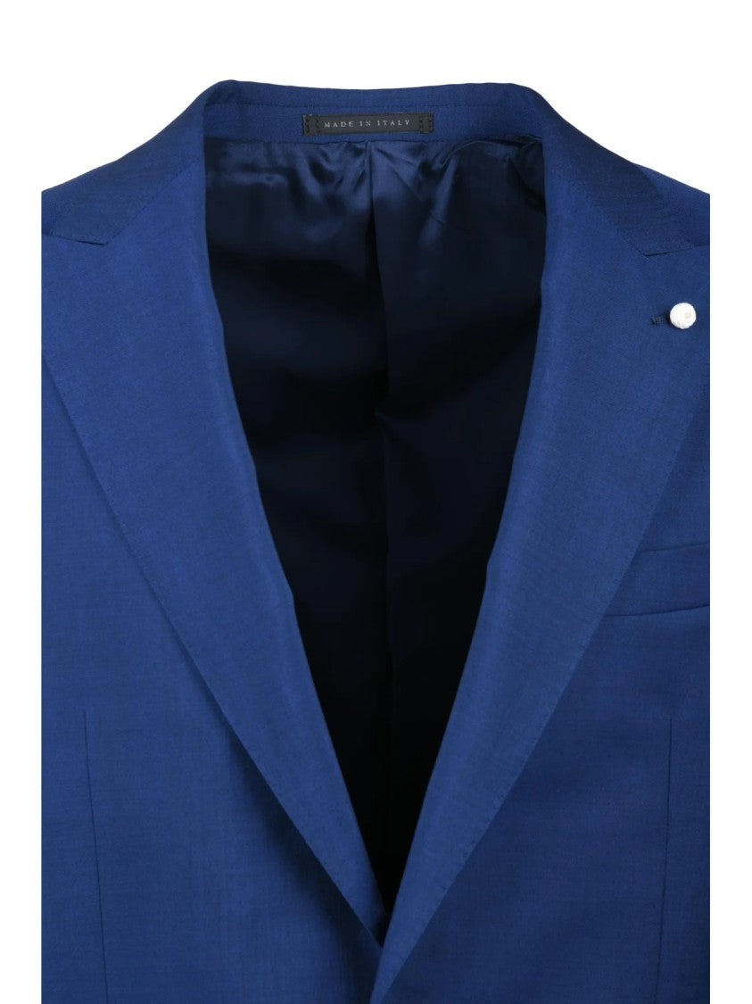 Luigi Bianchi Round Jacket With Wool And Mohair Blend In Royal Blue
