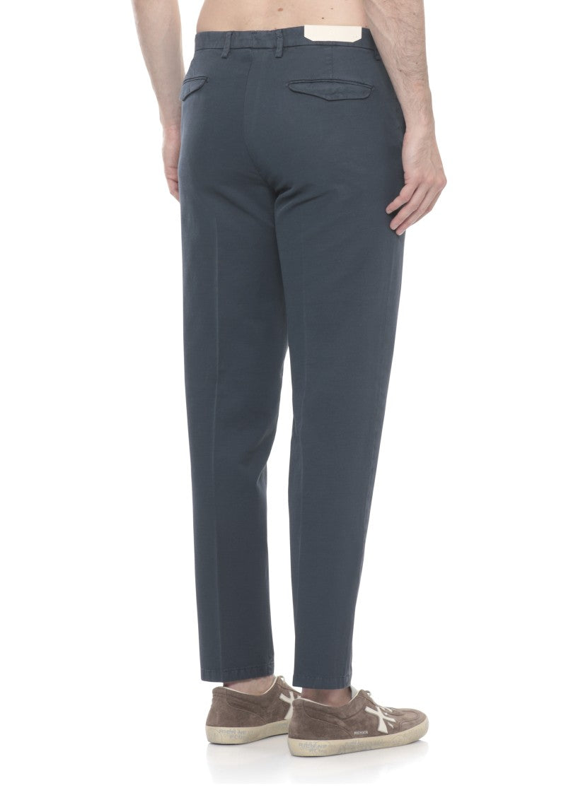 Briglia 1949 Blue Bg21 Cotton Straight-Leg Pants