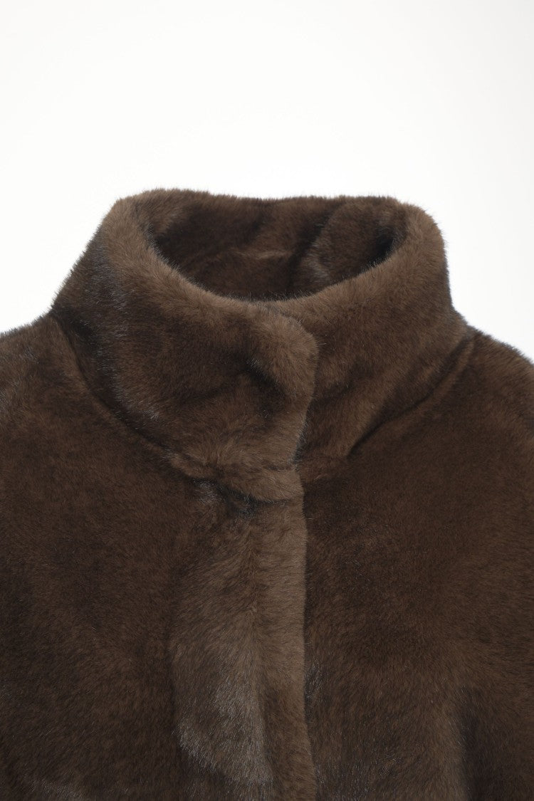 Bully Short Faux Fur Coat With High Collar