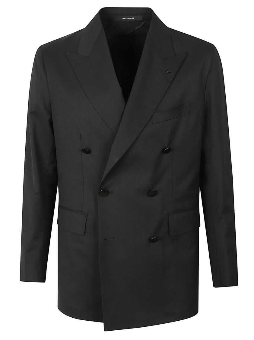 Tagliatore Double-Breasted Tailored Wool Coat