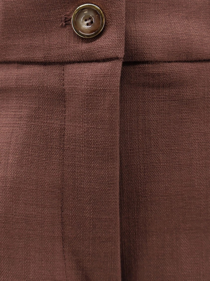 Pinko Brown New Serenidad Straight-Leg Tailored Pants