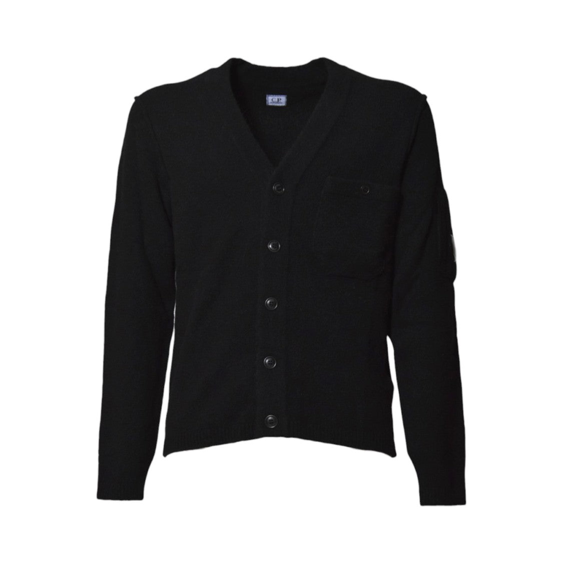 C.P. Company Black Wool And Alpaca V-Neck Cardigan