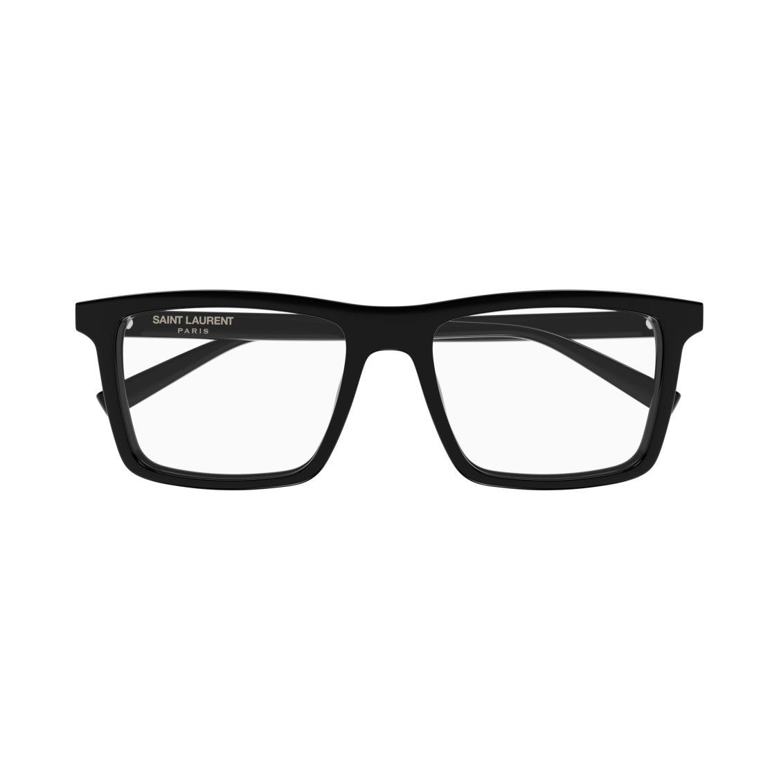 Saint Laurent Rectangular Black Frame Sunglasses With Glossy Finish