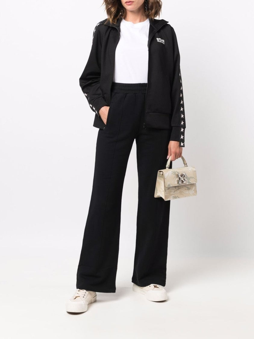 Golden Goose Black Sweater With Logo And Star Detailing