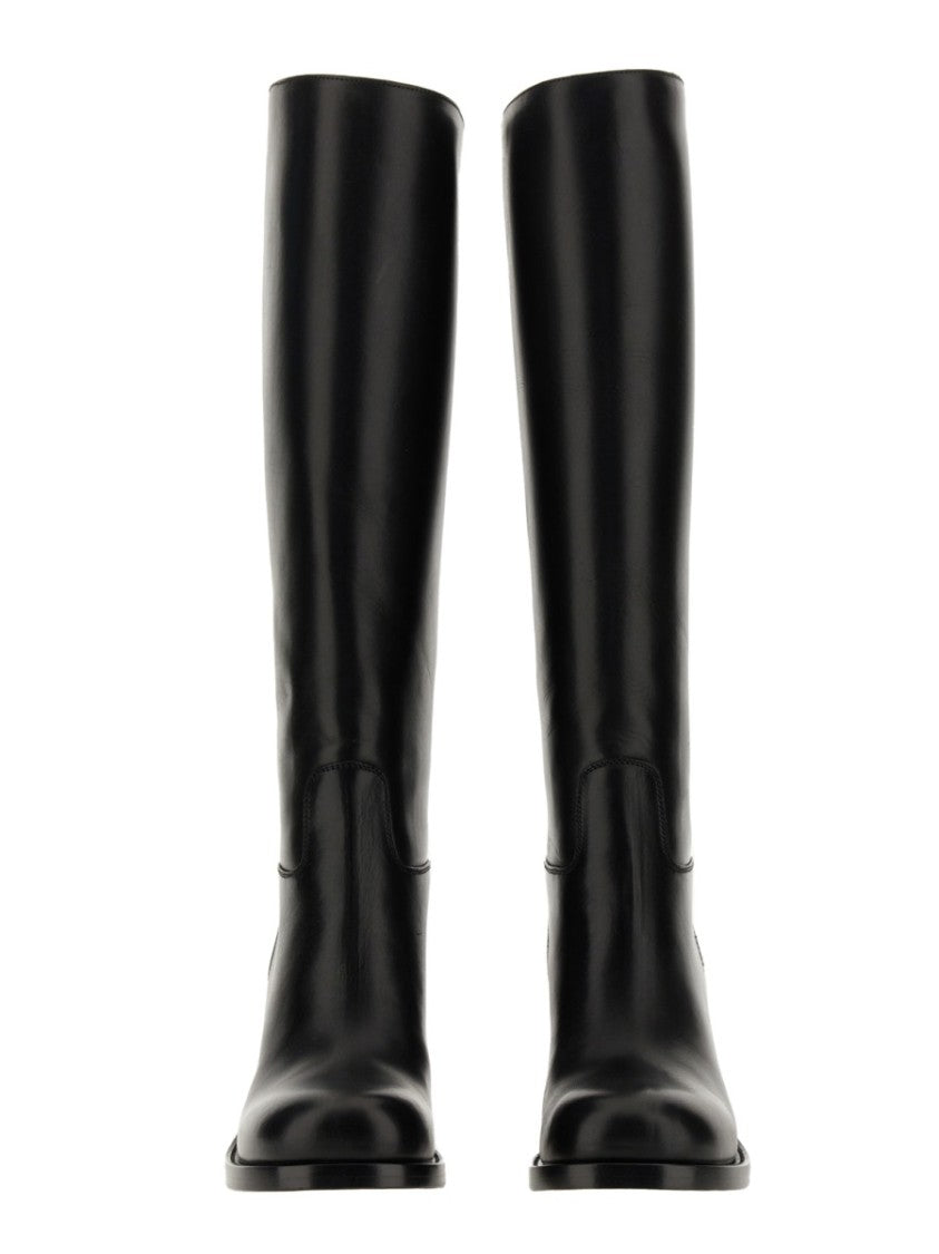 Bottega Veneta Brown Leather Boots With 9 Cm Heel