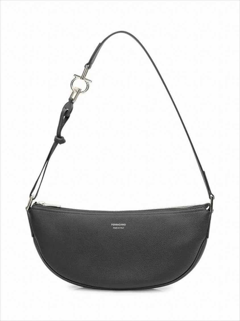 Salvatore Ferragamo Contemporary Crescent Shoulder Bag In Smooth Calf Leather