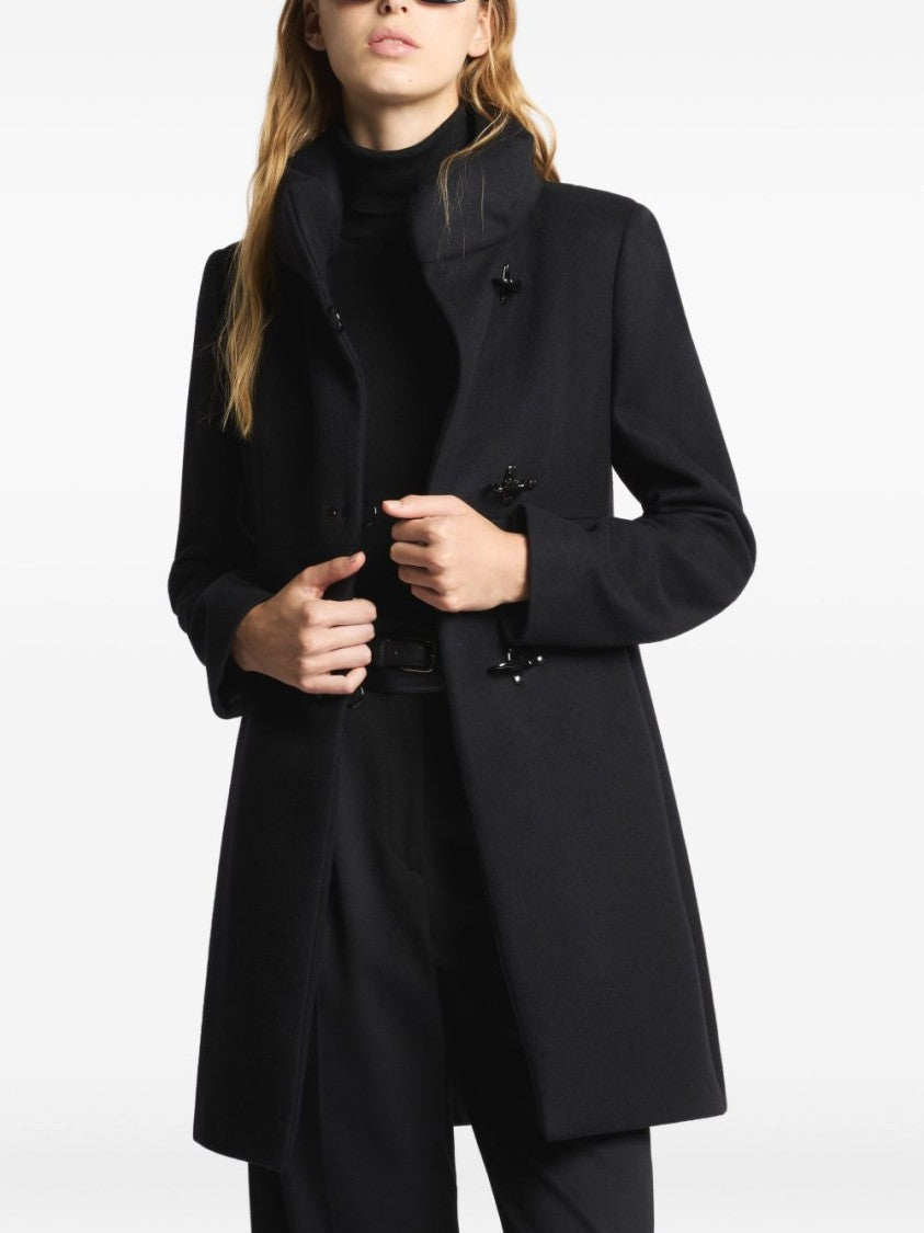 Fay Tailored Black Jacket With High Collar