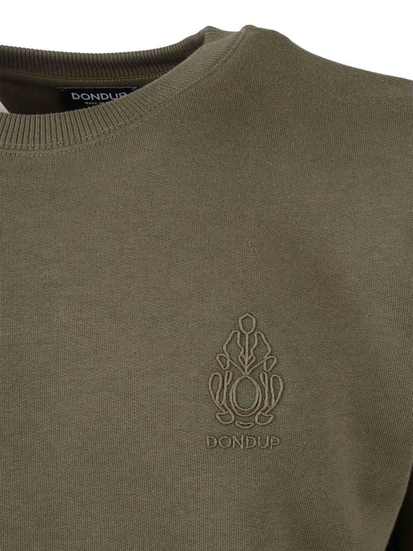 Dondup Crewneck Sweatshirt In Olive Green