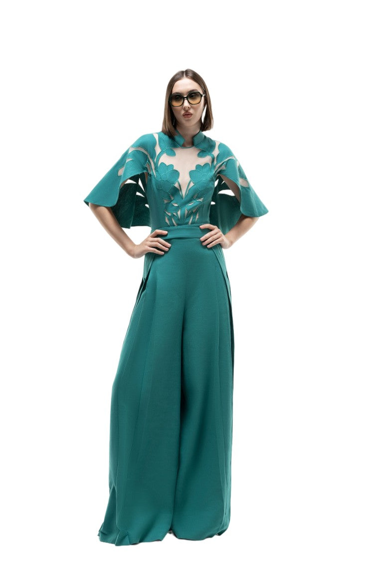 Saiid Kobeisy Cut-Out Linen Jumpsuit