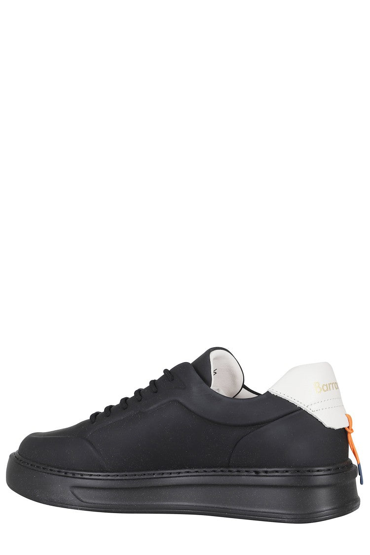 Barracuda Black Leather Sneakers With Cushioned Sole