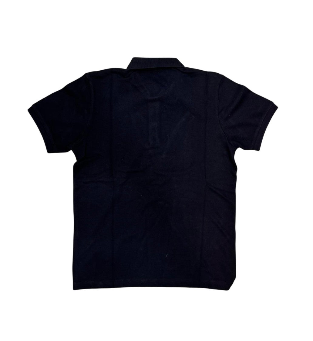 Moncler Classic Black Polo Shirt With Embroidered Logo
