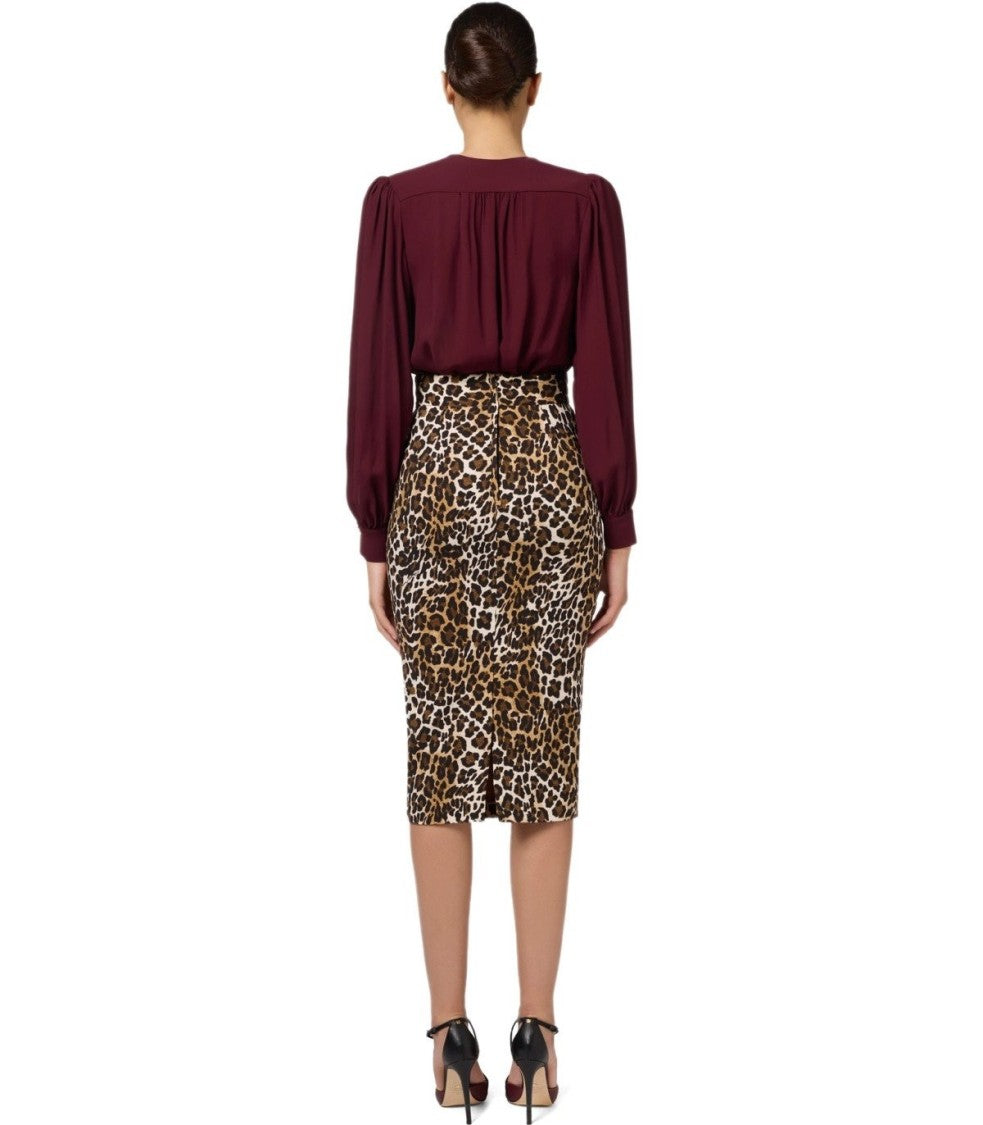 Elisabetta Franchi Animal-Print Midi Skirt