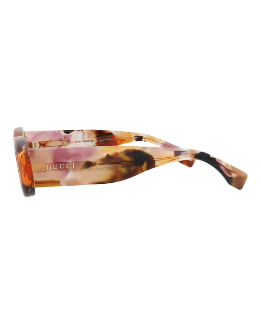 Gucci Round-Frame Recycled Acetate Sunglasses With Tortoiseshell Pattern