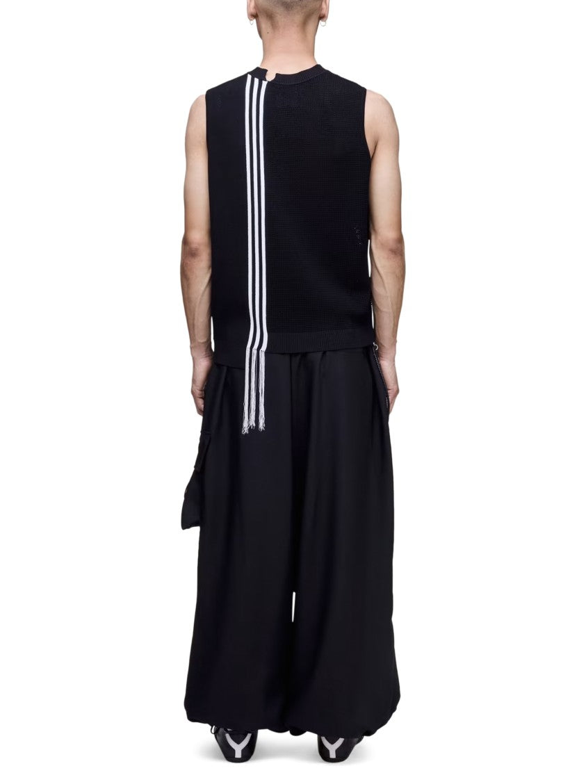 Y-3 Asymmetrical Knit Vest With Textured And Smooth Panels