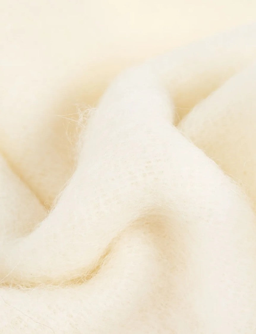 Marni Plush Off-White Alpaca Blend Scarf