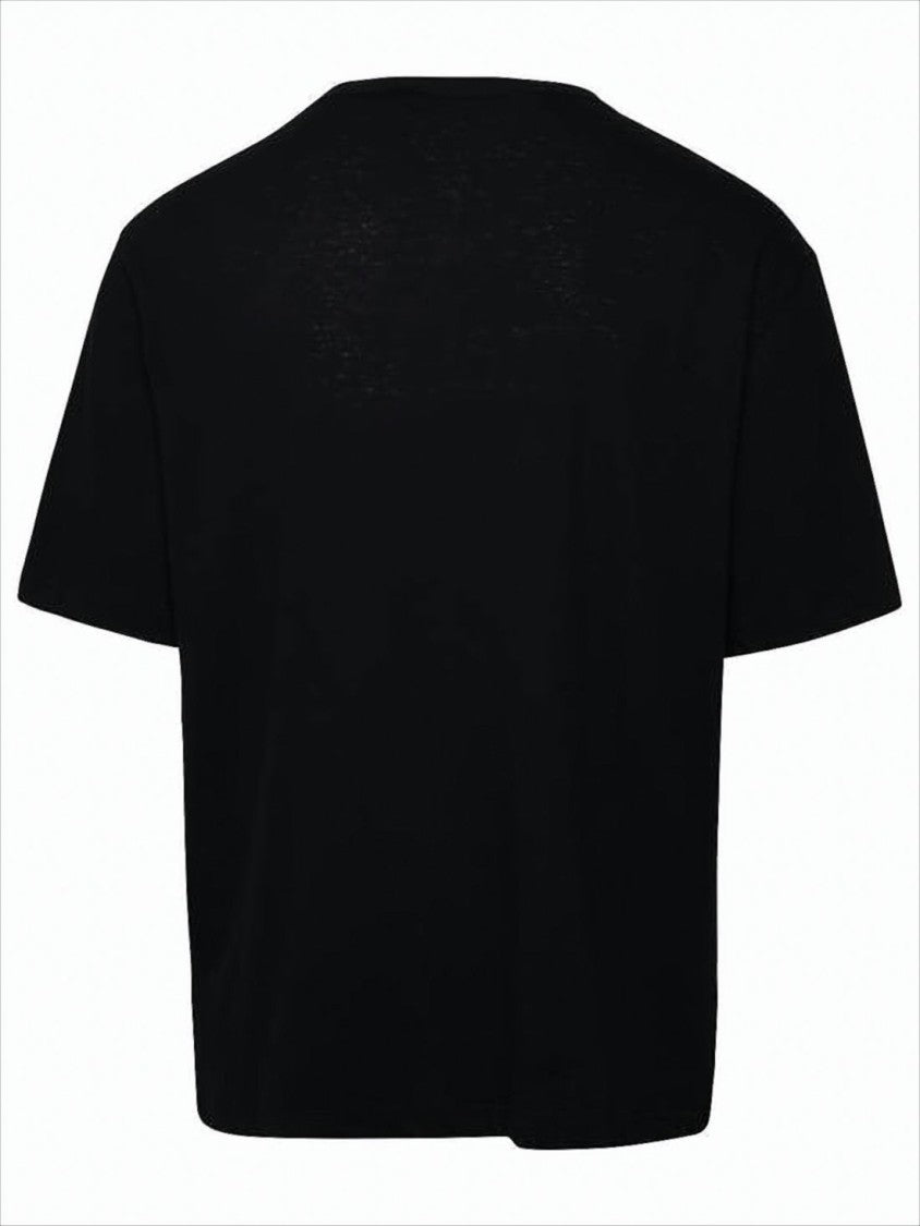 Palm Angels Relaxed Fit Black T-Shirt With Embroidered Logo