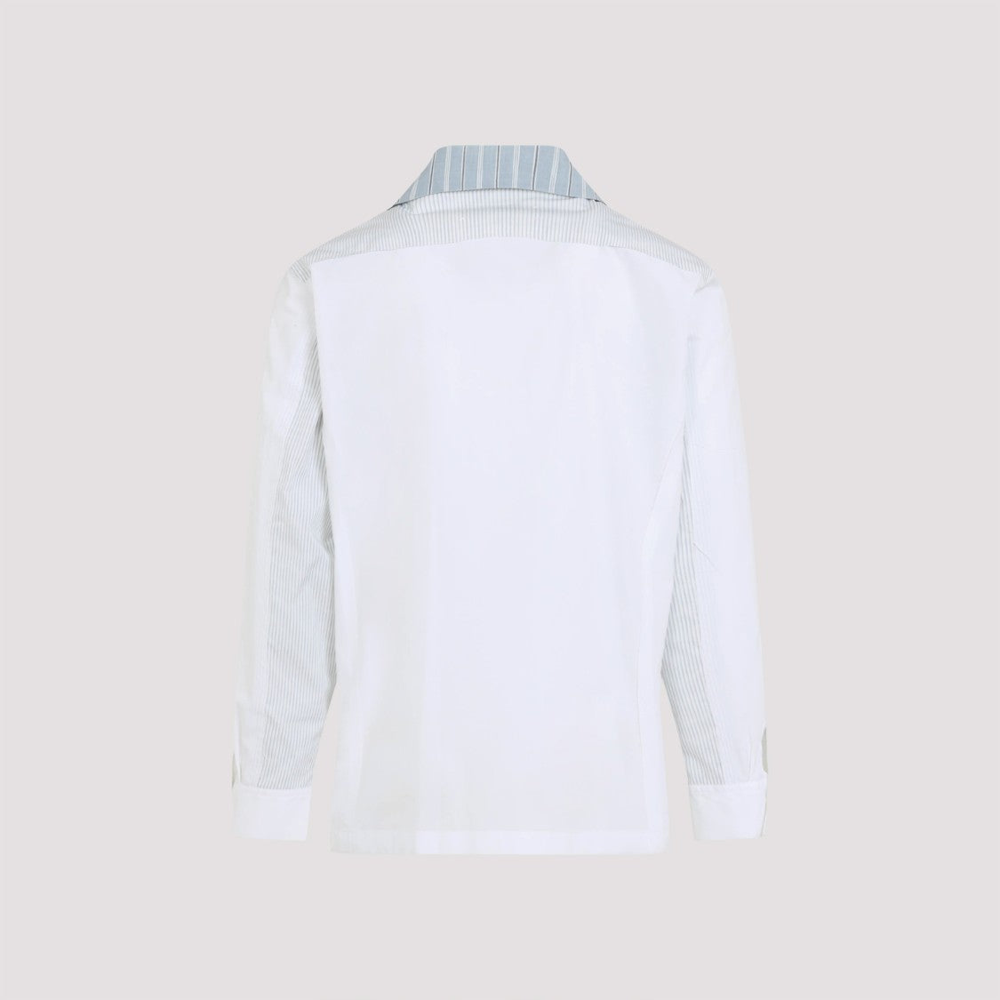 Maison Margiela White And Blue Striped Cotton Shirt