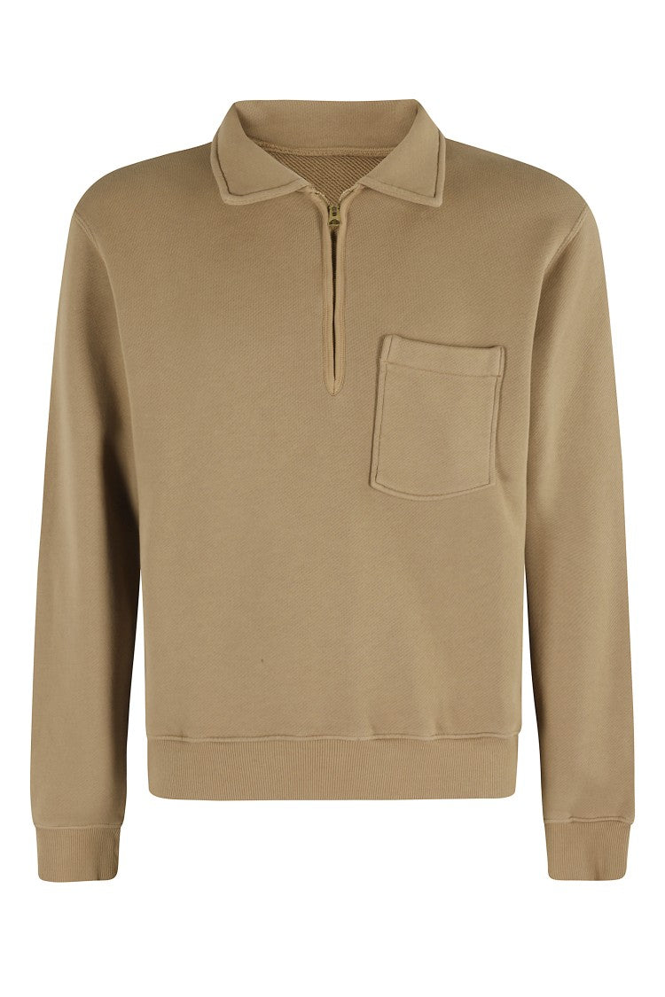 Fortela Woven Zip-Up Sweatshirt With Classic Collar