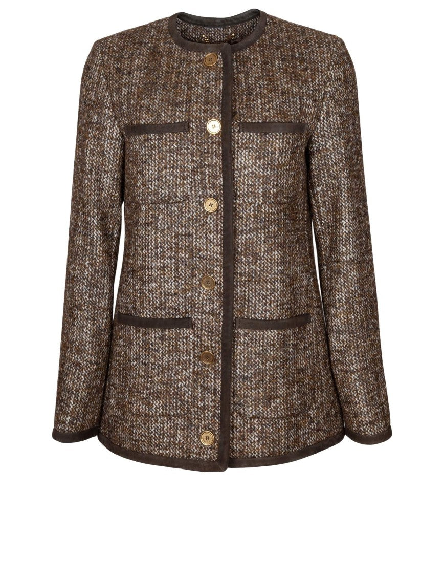 Golden Goose Coffee  Journay Wool Tweed Jacket