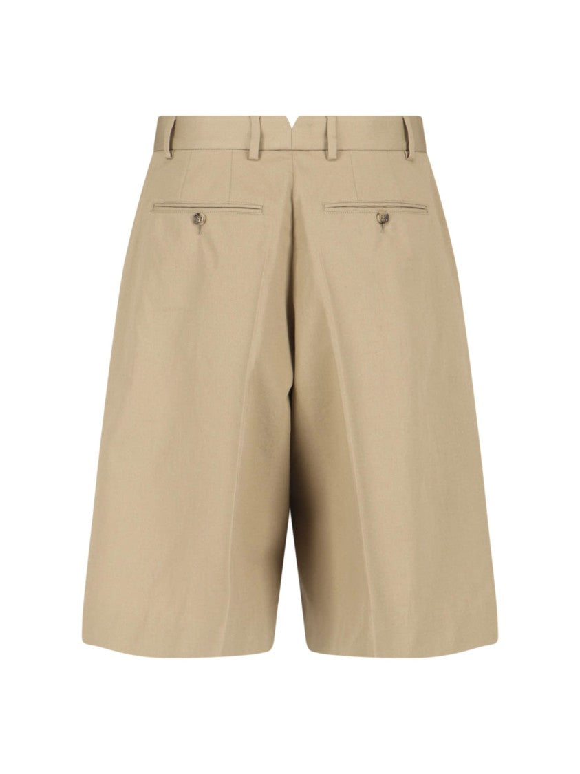 Ami Paris Cotton Bermuda Shorts – Beige