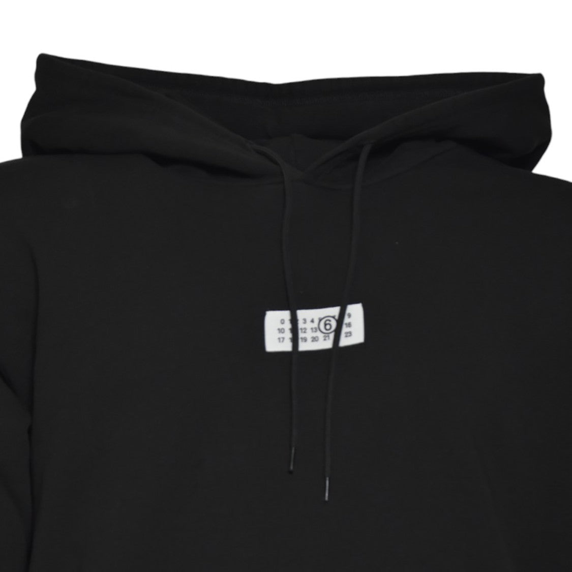 Mm6 By Maison Margiela Minimalist Black Hoodie With Kangaroo Pocket And Logo Patch