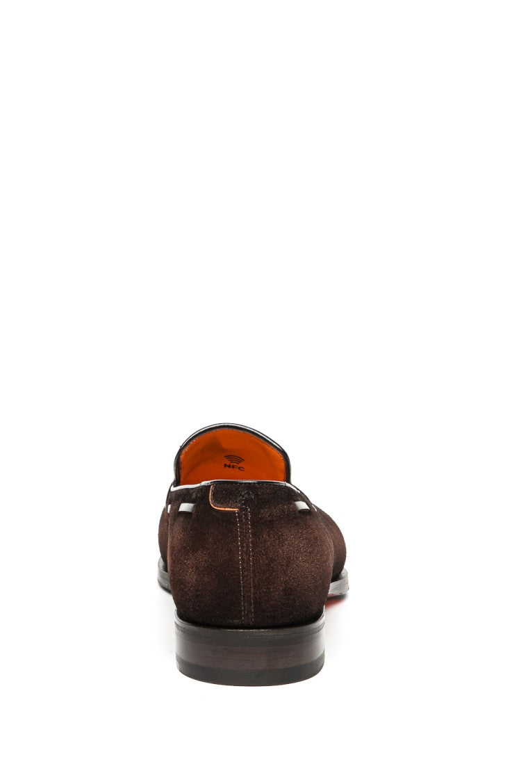 Santoni Suede Moccasins With Tassels