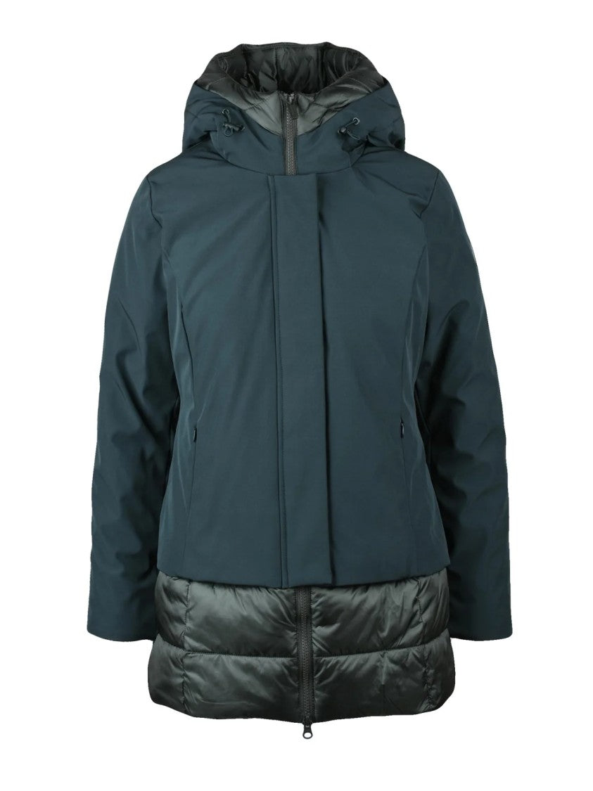 Bomboogie Slim-Fit Forest Green Short Jacket With Padded Hem